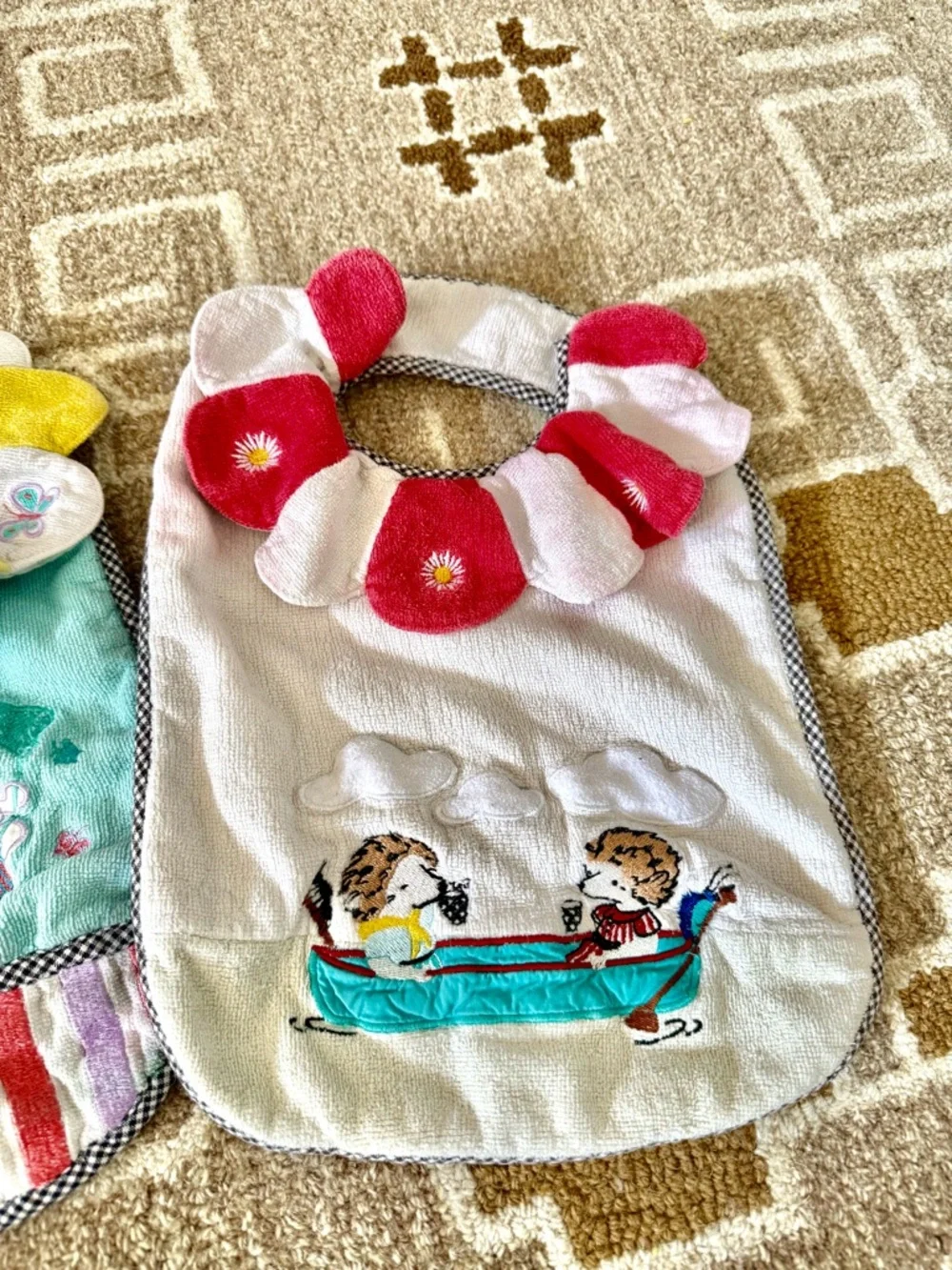 MacKenzie-Childs Multi-Bib Set with Yellow, Pink and Blue Accents